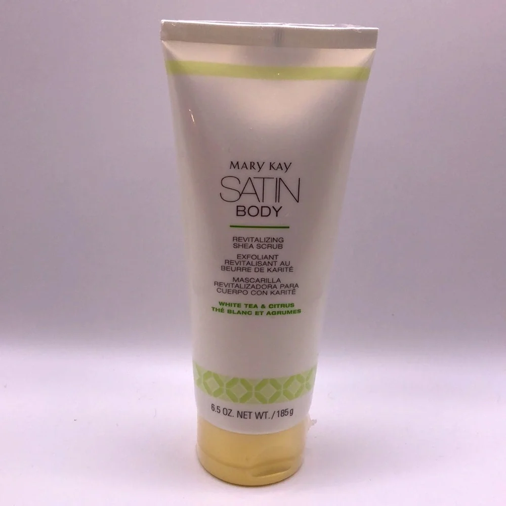 NWT Mary Kay Satin Body Lotion Revitalizing Shea Scrub White Tea & Citrus 6.5 OZ